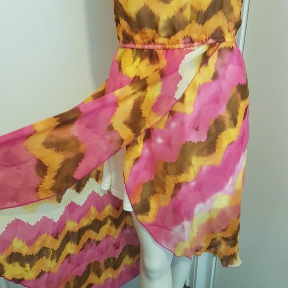Bright high low tulip dress M - Picture 4 of 6